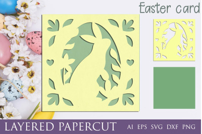 3d easter layered card&2C; Easter bunny