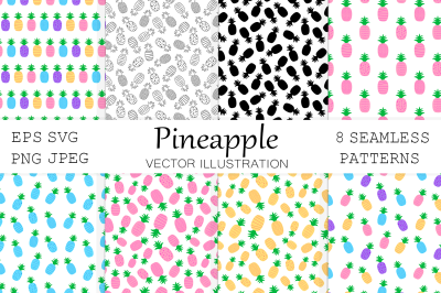 Pineapple pattern. Pineapple background. Pineapple SVG