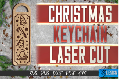 Christmas Keychain Laser Cut SVG | Christmas Keychain SVG Design | CNC