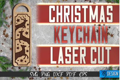 Christmas Keychain Laser Cut SVG | Christmas Keychain SVG Design | CNC