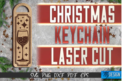 Christmas Keychain Laser Cut SVG | Christmas Keychain SVG Design | CNC