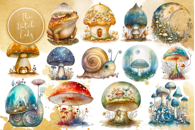 Mushrooms &amp; Toadstools Clipart Set