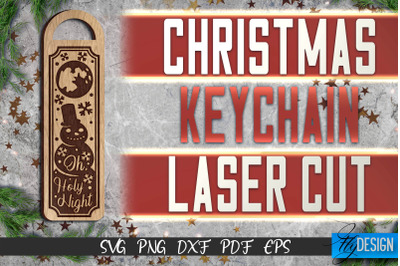 Christmas Keychain Laser Cut SVG | Christmas Keychain SVG Design | CNC