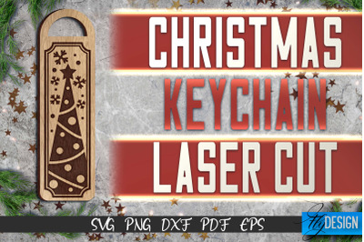 Christmas Keychain Laser Cut SVG | Christmas Keychain SVG Design | CNC