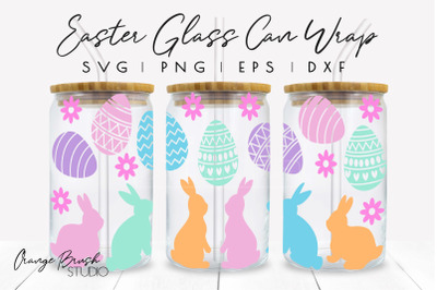 Easter Glass Can Wrap SVG Bunny Libbey Can Glass File