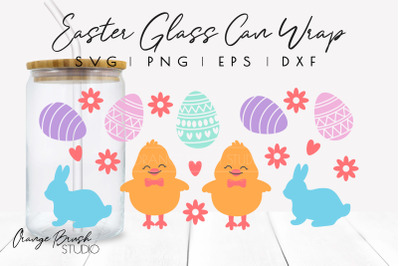 Easter Bunny And Chick Can Glass Wrap Svg Libbey Wrap
