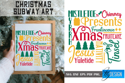 Christmas Subway Art SVG | Christmas Quotes SVG Design | Winter Quotes