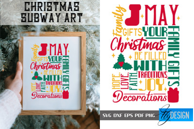 Christmas Subway Art SVG | Christmas Quotes SVG Design | Winter Quotes