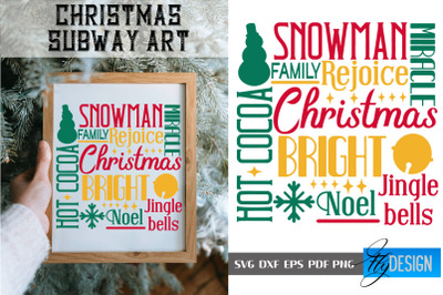 Christmas Subway Art SVG | Christmas Quotes SVG Design | Winter Quotes