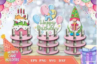 Birthday Money Cake Holder | Layered SVG