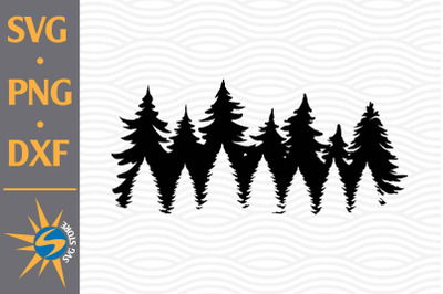 Forest Silhouette SVG, PNG, DXF Digital Files Include