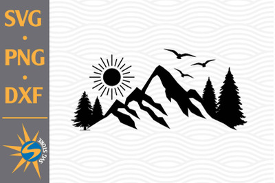 Mountain SVG, PNG, DXF Digital Files Include