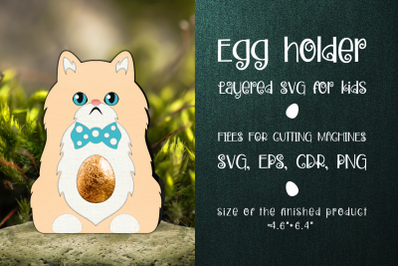 Persian Cat | Easter Egg Holder Template