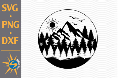 Mountain SVG, PNG, DXF Digital Files Include