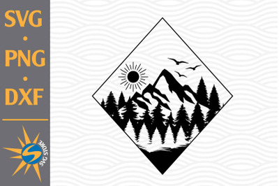 Mountain SVG&2C; PNG&2C; DXF Digital Files Include