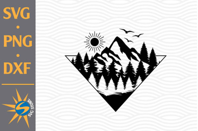 Mountain SVG, PNG, DXF Digital Files Include
