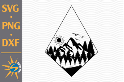 Mountain SVG, PNG, DXF Digital Files Include