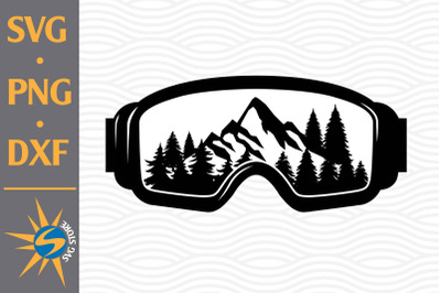 Snow Goggles Mountain SVG, PNG, DXF Digital Files Include