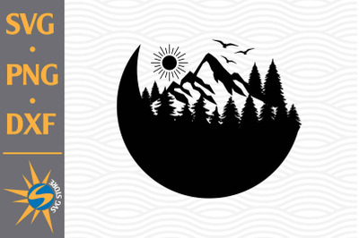 Mountain SVG, PNG, DXF Digital Files Include