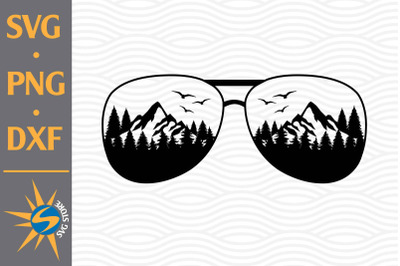 Mountain Sun Glasses SVG&2C; PNG&2C; DXF Digital Files Include