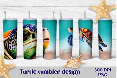 Beach tumbler wrap | Turtle tumbler design