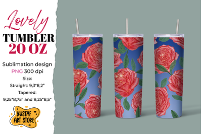 Lovely tumbler 20 oz sublimation. Rose tumbler sublimation