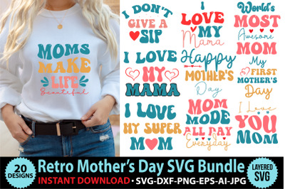 Mother&#039;s day retro SVG Bundle, mothers day, mothers day retro, mothers