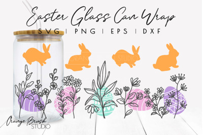 Flowers Libbey Can Glass Easter Glass Can Wrap Svg File