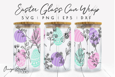 Easter Wildflowers Can Glass Wrap Svg
