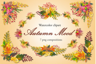 Autumn Leaves Watercolor Compositions