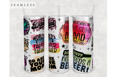 Dad Quotes Tumbler Wrap, 20 Oz Skinny Tumbler Dad Sayings Sublimation