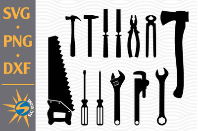 Carpenter Tools Silhouette SVG, PNG, DXF Digital Files Include