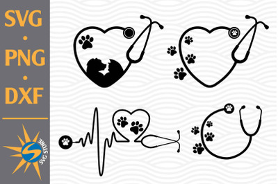 Stethoscope Paw SVG, PNG, DXF Digital Files Include