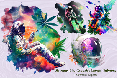 Astronaut In Cannabis Leaves Universe