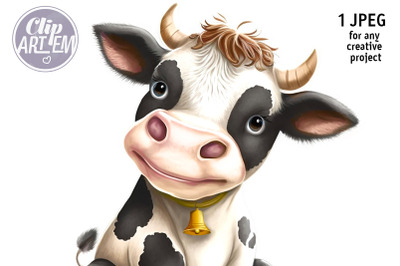 Cute Baby Cow Calf  Digital Print Wall Decor 1 JPEG Image
