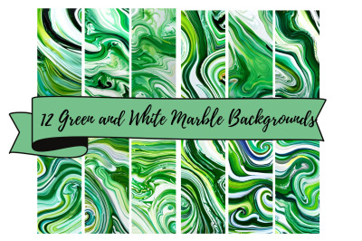 12 Abstract Green and Yellow Marble Background Sheets