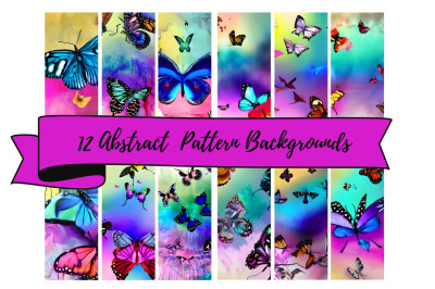 12 Abstract Butterflies  Background Sheets