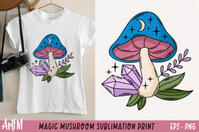 Crystal Mushroom Clipart | Magic Mushroom Sublimation PNG