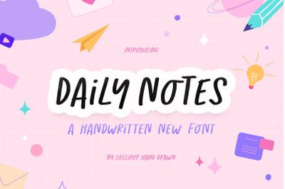 Daily Notes Font (Notetaking Fonts, Journal Fonts, Planner Fonts)