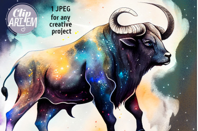 Bull Taurus Painting Digital Print Wall Art Zodiac Sign Decor JPEG