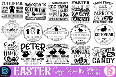 Vintage Easter Sign SVG Bundle