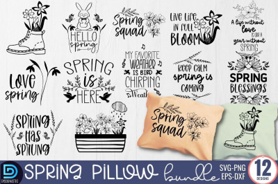 Spring Pillow SVG Bundle