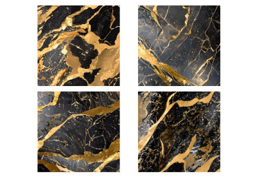 12 Black and Gold Marble Background Papers
