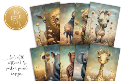 Cute Savanna Animals Postcards &amp; Prints