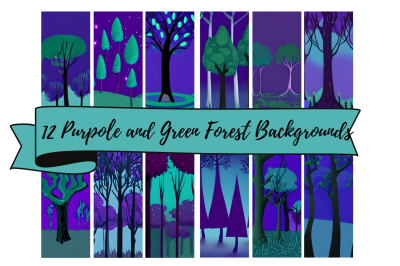 12 Blue and Green Trees Backgrounds