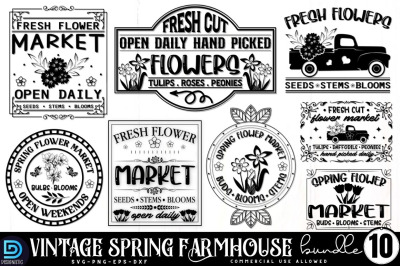 Vintage Spring Sign SVG Bundle