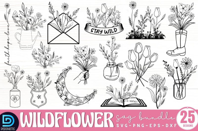 Wildflower SVG Bundle, Wildflower Vector