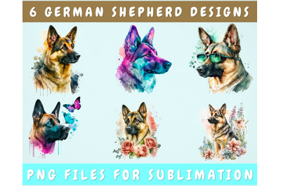German Shepherd Sublimation Designs Bundle, German Shepherd PNG Files