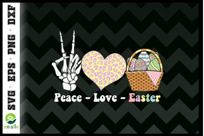 Peace Love Easter Skeleton Easter Basket