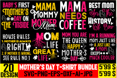 Mother&#039;s Day T-shirt Bundle,Motherhood, Mom Dinosaur svg, Mom SVG, Mom